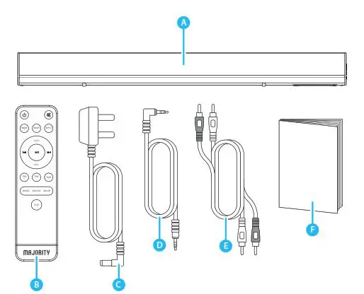 MAJORITY SNOWDON - Bluetooth Audio Soundbar SNO-BAR-BLK-2-Contents