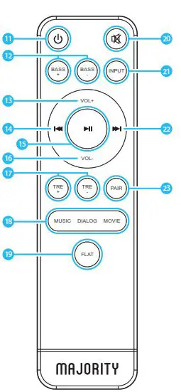 MAJORITY SNOWDON - Bluetooth Audio Soundbar SNO-BAR-BLK-2-Remote