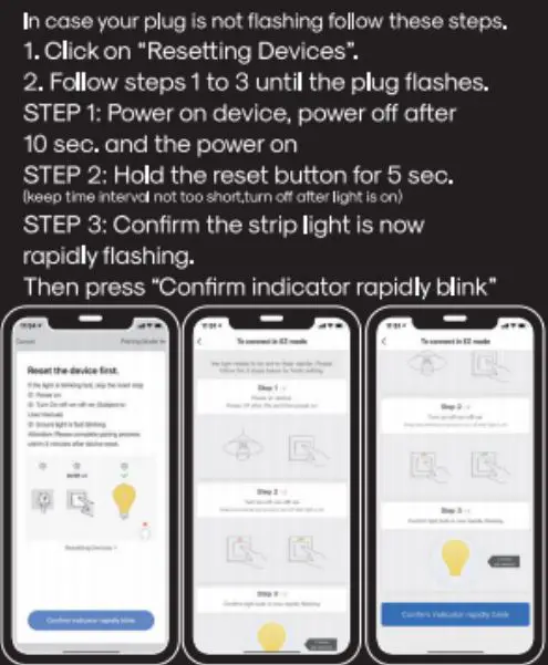 SVIVE Aurora LED Strip 5M Instruction Manual - Reset