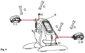 aidapt VP159R Electric Mini Exercise Bike - PEDALS