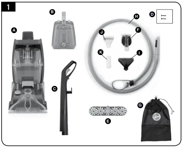 Hoover Power Scrub Carpet Washer Owner's - Carton Contents