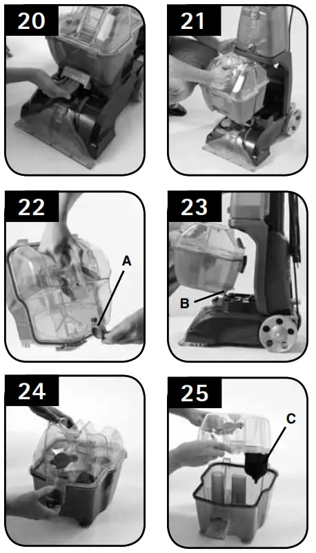 Hoover Power Scrub Carpet Washer Owner's - dirty Water tank