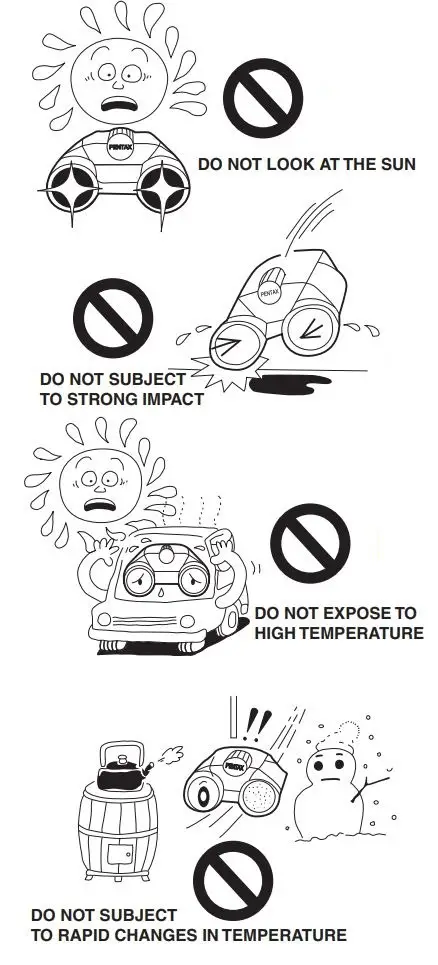 RICOH UP 10x25 and UP 8x25 WP Binoculars Owner's Manual - How to use