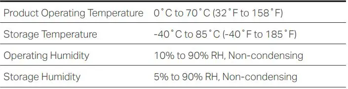 tp-link 10GBase SFP+ LC Transceiver - Environmental and Physical Specifications