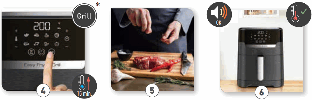 Tefal EY505 Easy Fry and Grill Precision Stainless Steel - Grill function 1