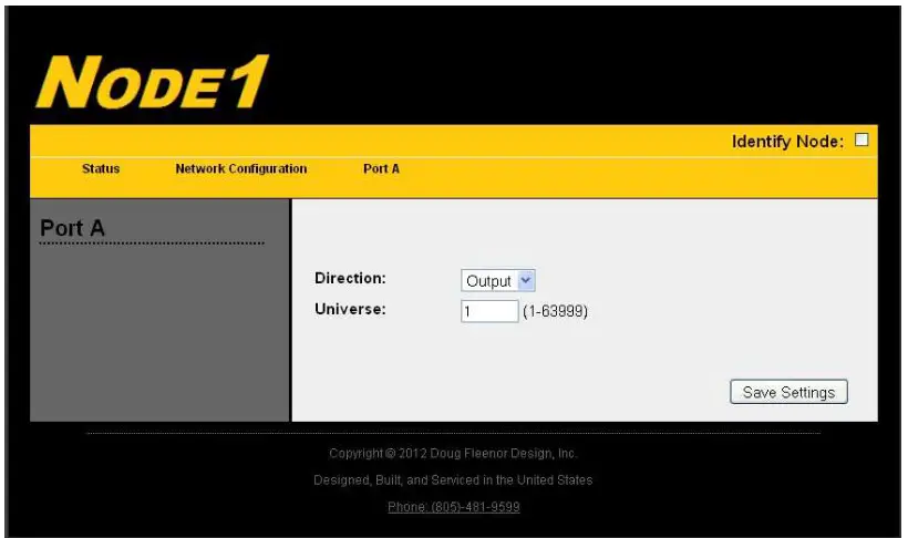 DOUG FLEENOR DESIGN NODE1 A Single Port NODE Ethernet to DMX Interface - setting