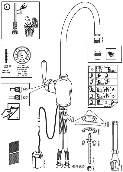 IKEA 303.419.03 INSJÖN Kitchen Mixer Tap with Sensor Instruction Fig3
