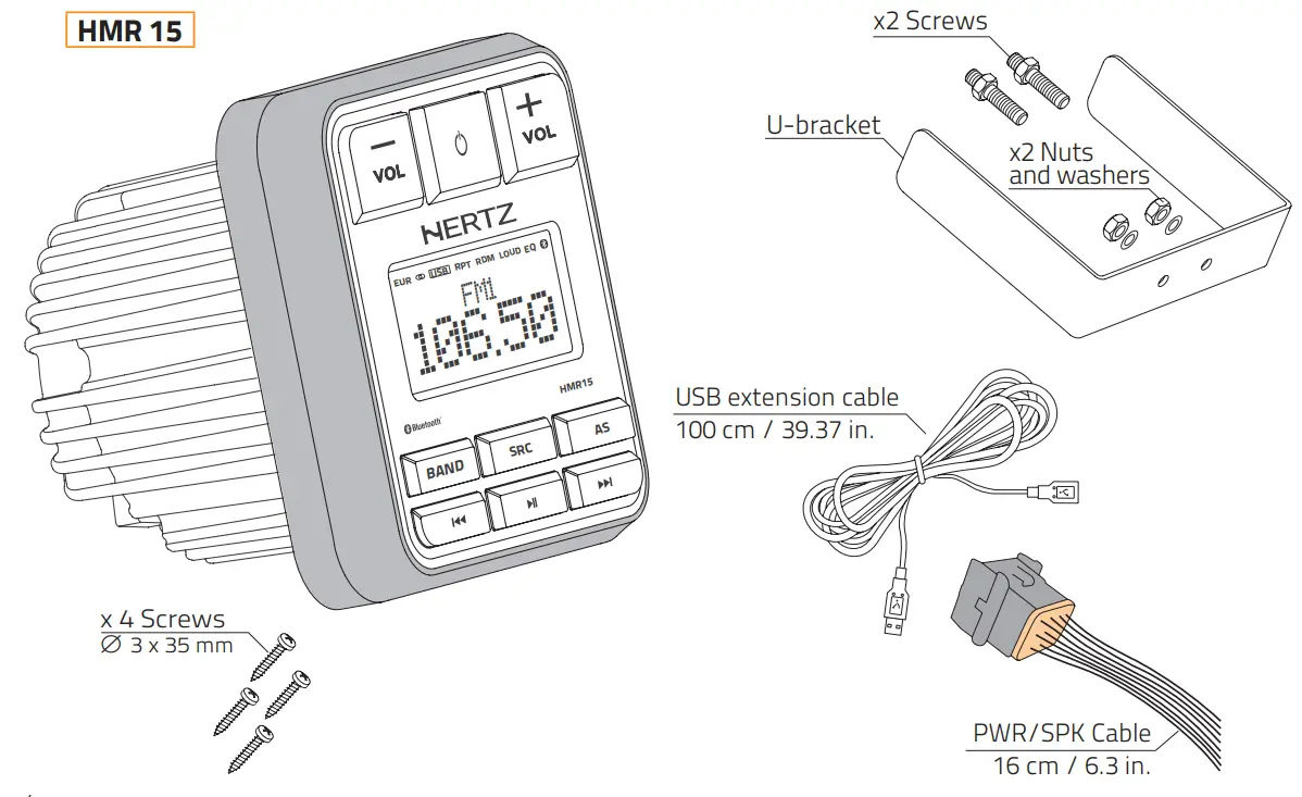 HERTZ HMR 15 Marine Car Audio System - PACKAGING CONTENTS