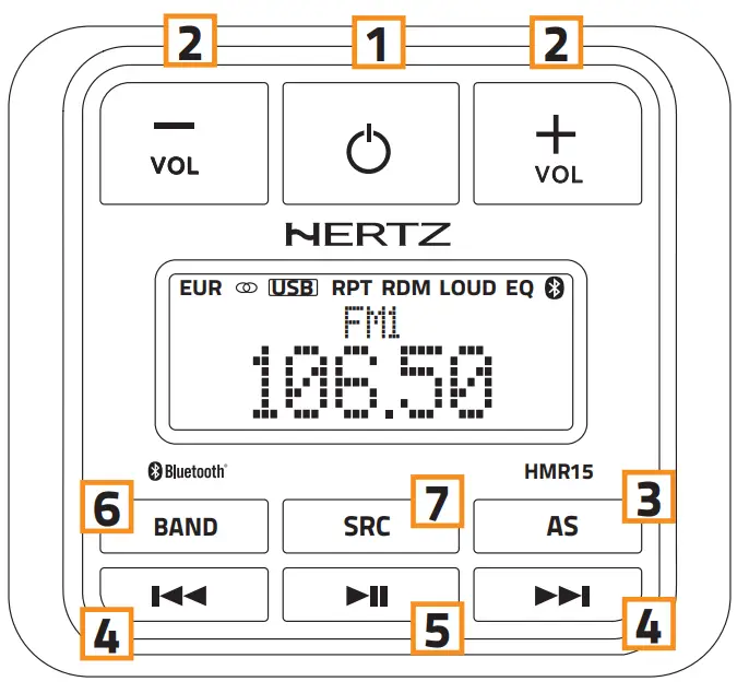 HERTZ HMR 15 Marine Car Audio System - fig