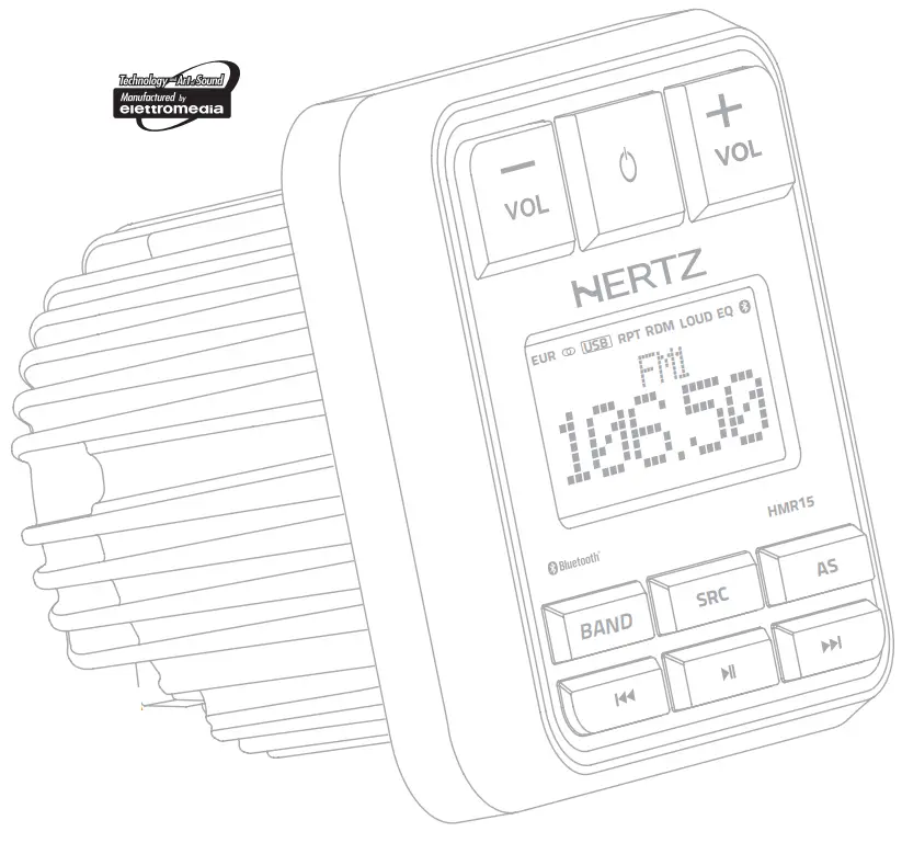 HERTZ HMR 15 Marine Car Audio System
