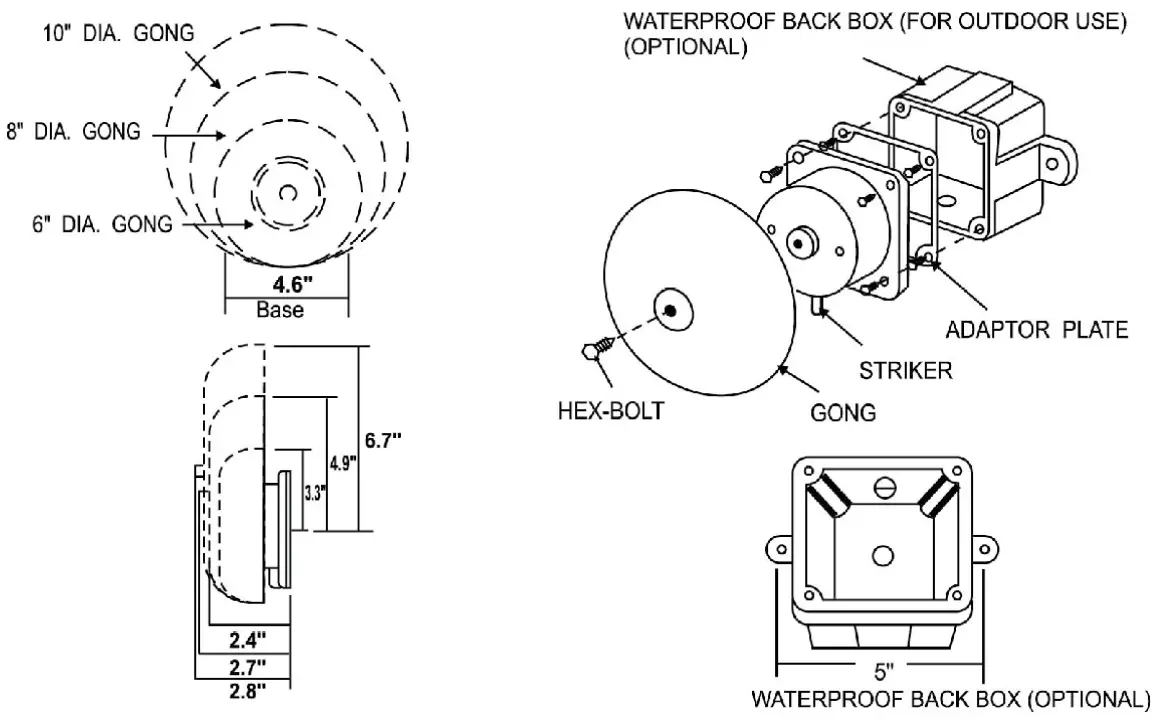 POTTER PDC Bell Series DC Powered Bell - FIGURE 2