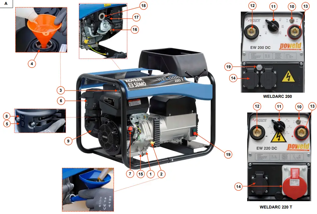 KOHLER 200 C5 Weldarc Portable Power Generator - parts 1