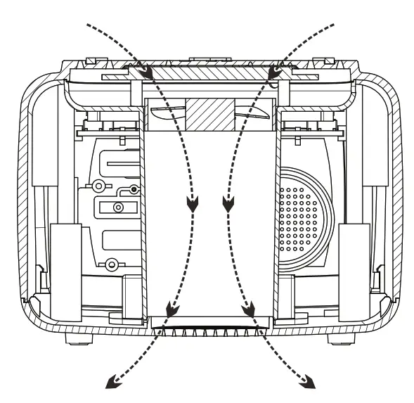 Raynic CR1012W Alarm Clock with Wireless Charging Pad - Coolingair