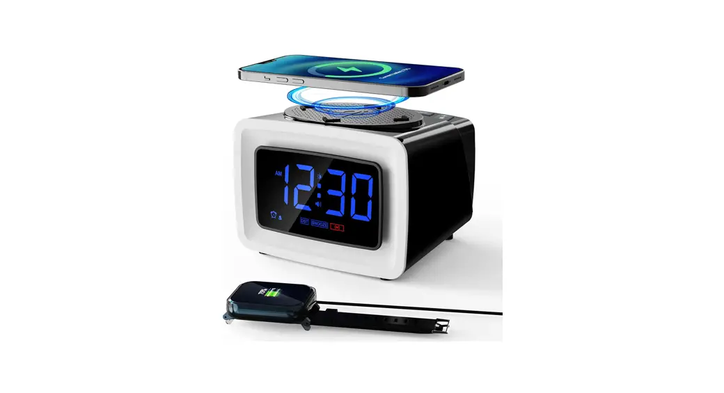 Raynic Cr1012w Alarm Clock With Wireless Charging Pad Instruction Manual