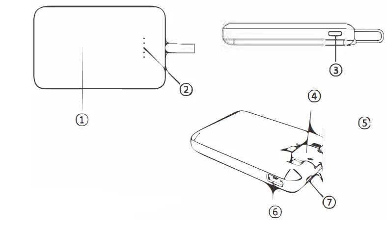 Shenzhen Mossloo Industrial M2008Q Esquire 5000mAh Power Bank Wireless Charger with Cable-FIG1