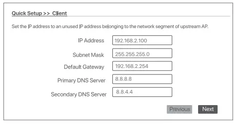 Set the IP address
