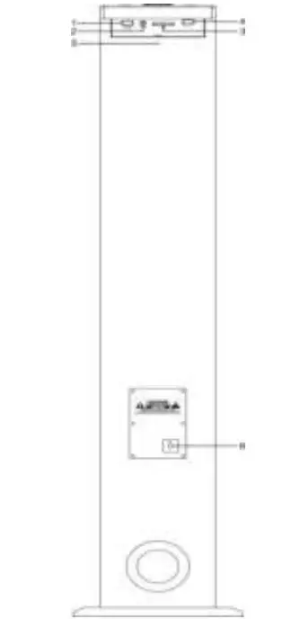 ICES IBT-6 Speakertower with Bluetooth, FM radio and USB - Back panel