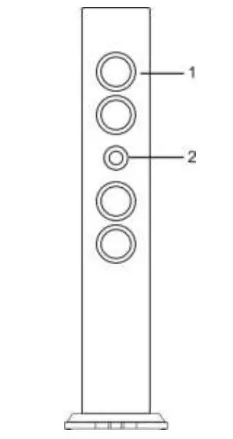 ICES IBT-6 Speakertower with Bluetooth, FM radio and USB - Front