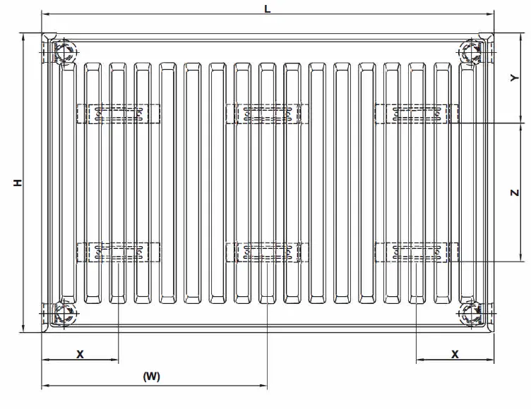 flomasta 4523BTU 22 Double-Panel Double Convector Radiator FIG3