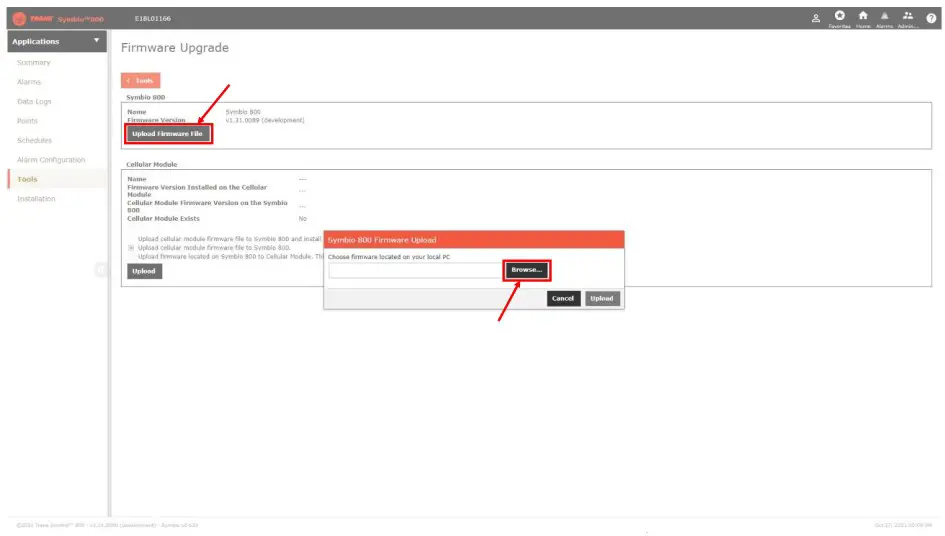 TRANE How to Update Firmware on a Symbio 800 Controller - Update Firmware 4