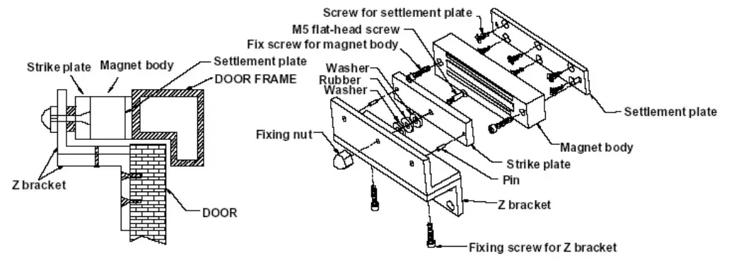 SOYAL AR-0400WF Electromagnetic Lock - assembel