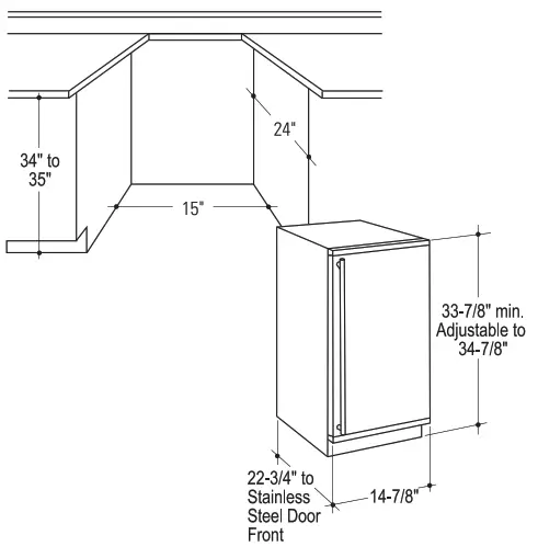 GE APPLIANCES UCC15 Ice machine - Cutout