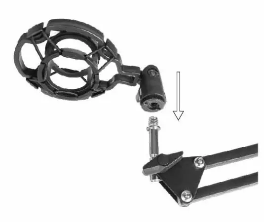 SARINA PODCAST V8 Sound Card User Guide - Fix shock mount with Microphone stand