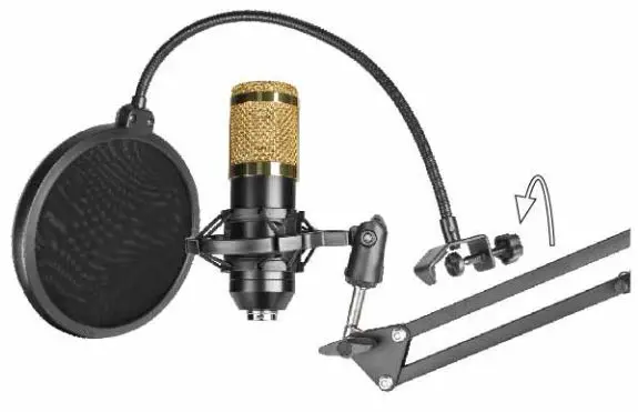 SARINA PODCAST V8 Sound Card User Guide - Fix the pop filter net on the cantilever support