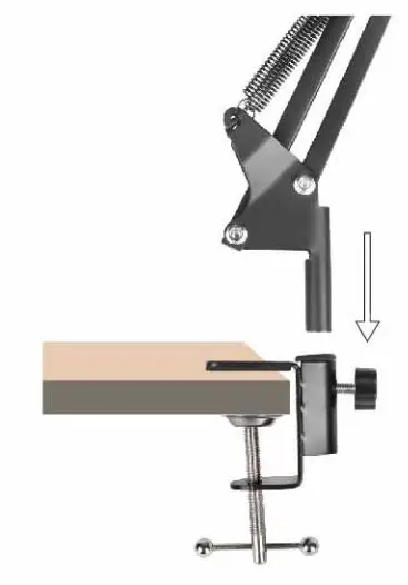 SARINA PODCAST V8 Sound Card User Guide - Insert the adjustable arm into the hole