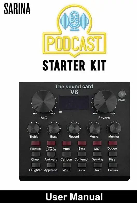 SARINA PODCAST V8 Sound Card User Guide