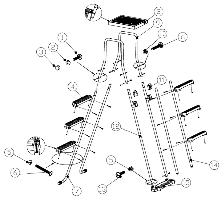 Steinbach 011050 Safety Ladder for Pools Up 90 cm - Spare Parts