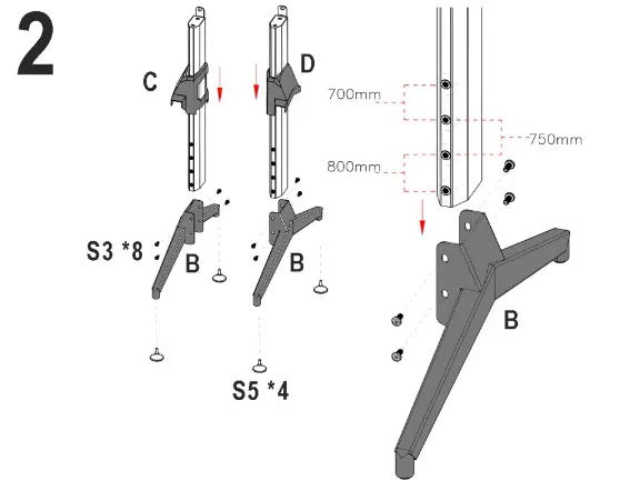 WEAVE 63 inch Height Adjustable Gaming Desk, T-Shaped Game Station - fig2