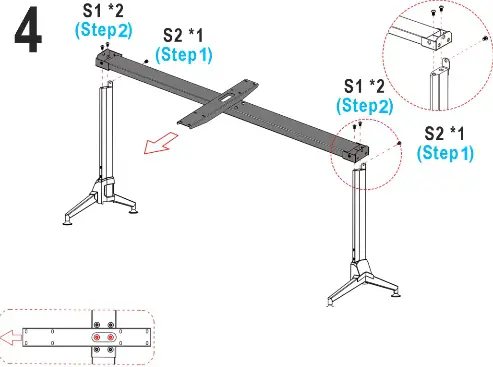 WEAVE 63 inch Height Adjustable Gaming Desk, T-Shaped Game Station - fig4