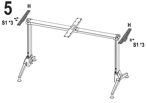 WEAVE 63 inch Height Adjustable Gaming Desk, T-Shaped Game Station - fig5