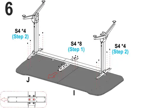 WEAVE 63 inch Height Adjustable Gaming Desk, T-Shaped Game Station - fig6