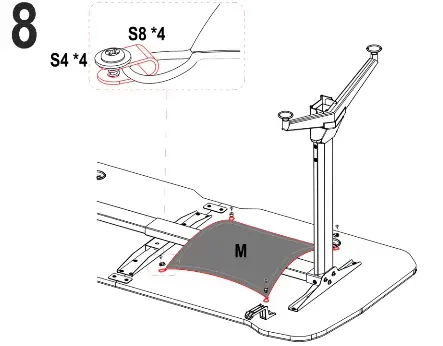 WEAVE 63 inch Height Adjustable Gaming Desk, T-Shaped Game Station - fig8