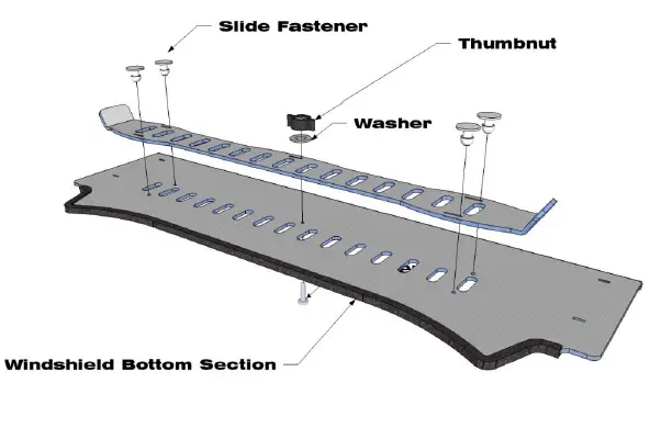 FALCON-RIDGE KU-RTV900-WD05 Kubota-RTV900-2 Piece-Aero-Vent Lexan-Windshield-FIG-2