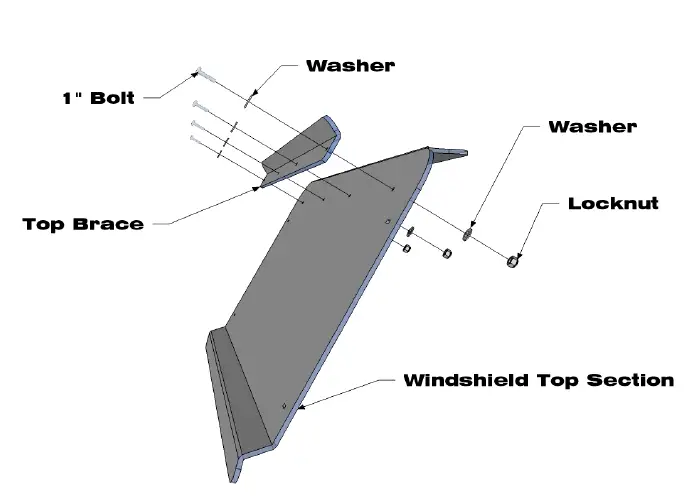 FALCON-RIDGE KU-RTV900-WD05 Kubota-RTV900-2 Piece-Aero-Vent Lexan-Windshield-FIG-4