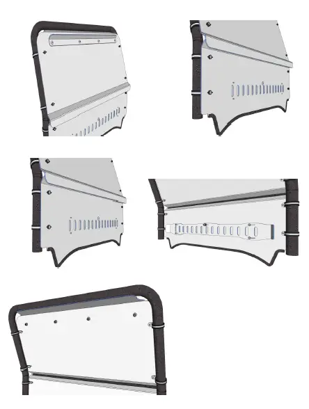 FALCON-RIDGE KU-RTV900-WD05 Kubota-RTV900-2 Piece-Aero-Vent Lexan-Windshield-FIG-8