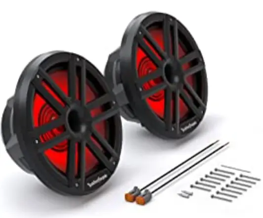 Rockford Fosgate M2-10HB Color Optix Multicolor LED Lighted 10 Marine Grade Coaxial Speakers (2)