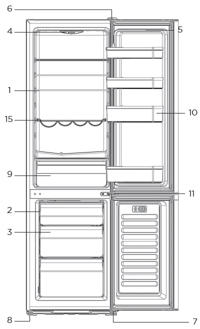 UNIQUE UGP-278L P S-S Bottom Mount Refrigerator-1