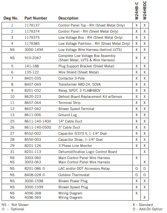 Bard W18HB-A W24HB-A W24HB-B W24HB-C W24HBDA - 12