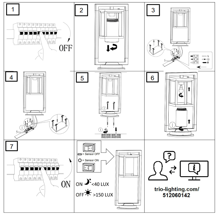 TRIO LIGHTING 512060142 Wall Lamp