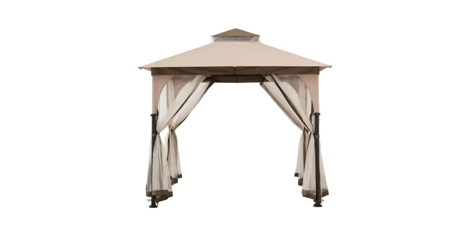 Sunjoy Group A101011100 Beige+light Brown Replacement Canopy For Column Gazebo Instruction Manual