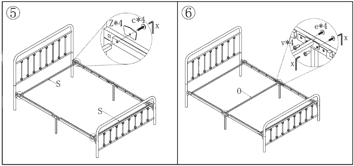 HOMEDEPOT-EC-314-2-Vintage-Style-Metal-Frame-Platform-Bed-4