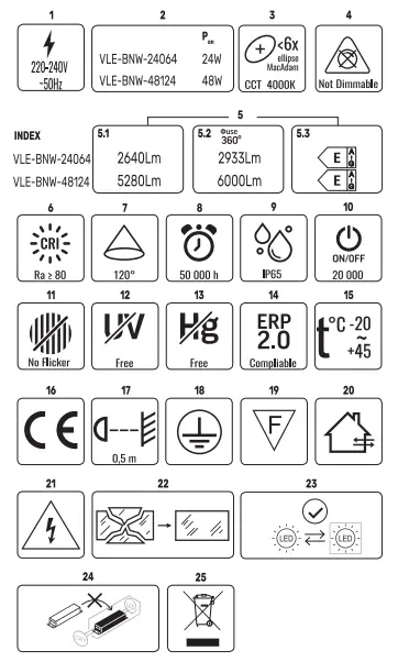 VIDEX VL LED LED Waterproof Batten Light-