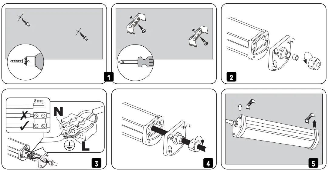 VIDEX VL LED LED Waterproof Batten Light-fig2