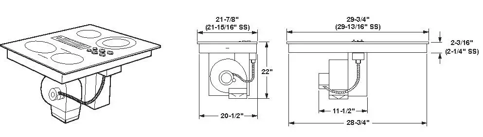 GE Profile PP9830DR Series 30 Inch Downdraft Electric Cooktop - Product Overview 1