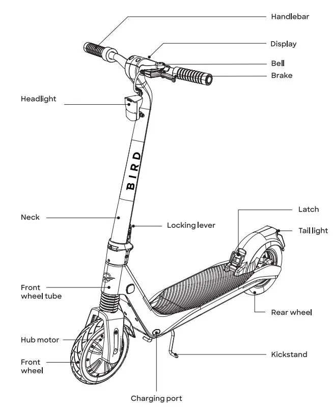 Bird Retail Bird Flex Electric Scooter Black User Manual - Product Overview