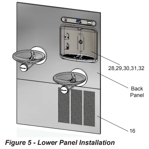 ELKAY EZWS-ERPBM28K SwirlFlo Integral Bottle Filling Station - Panel Installation